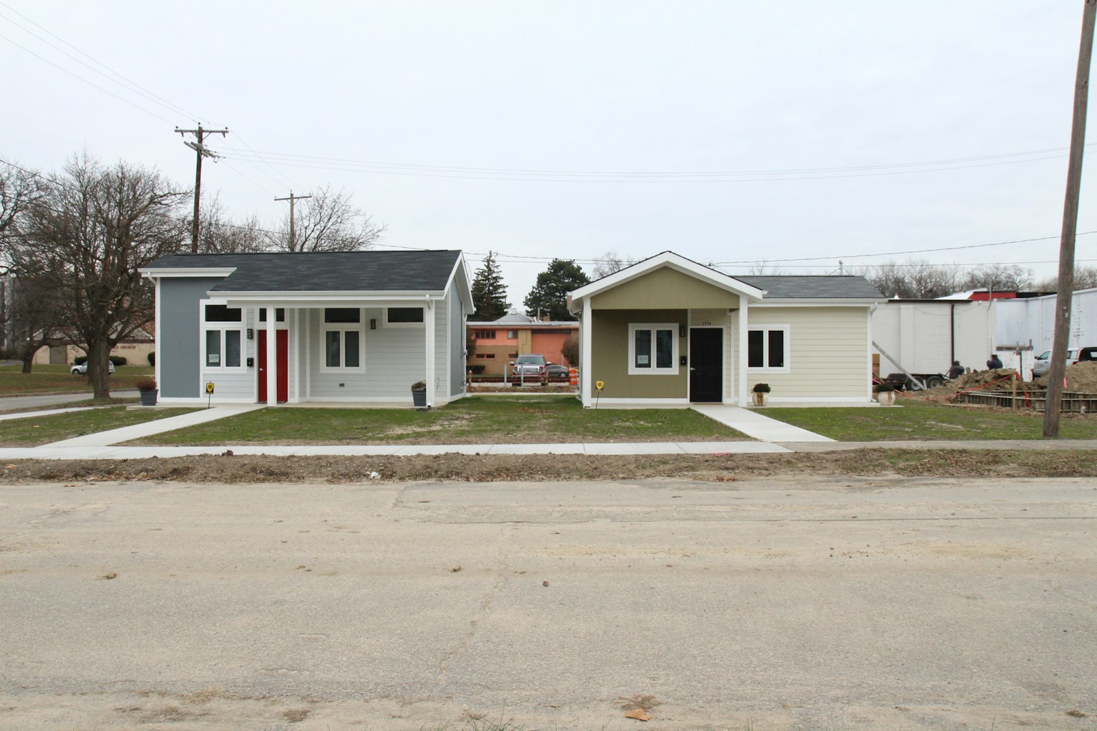 Prior to construction beginning on the tiny homes, Bluff Street was an almost entirely empty city block located adjacent to Monroe Street United Methodist Church.